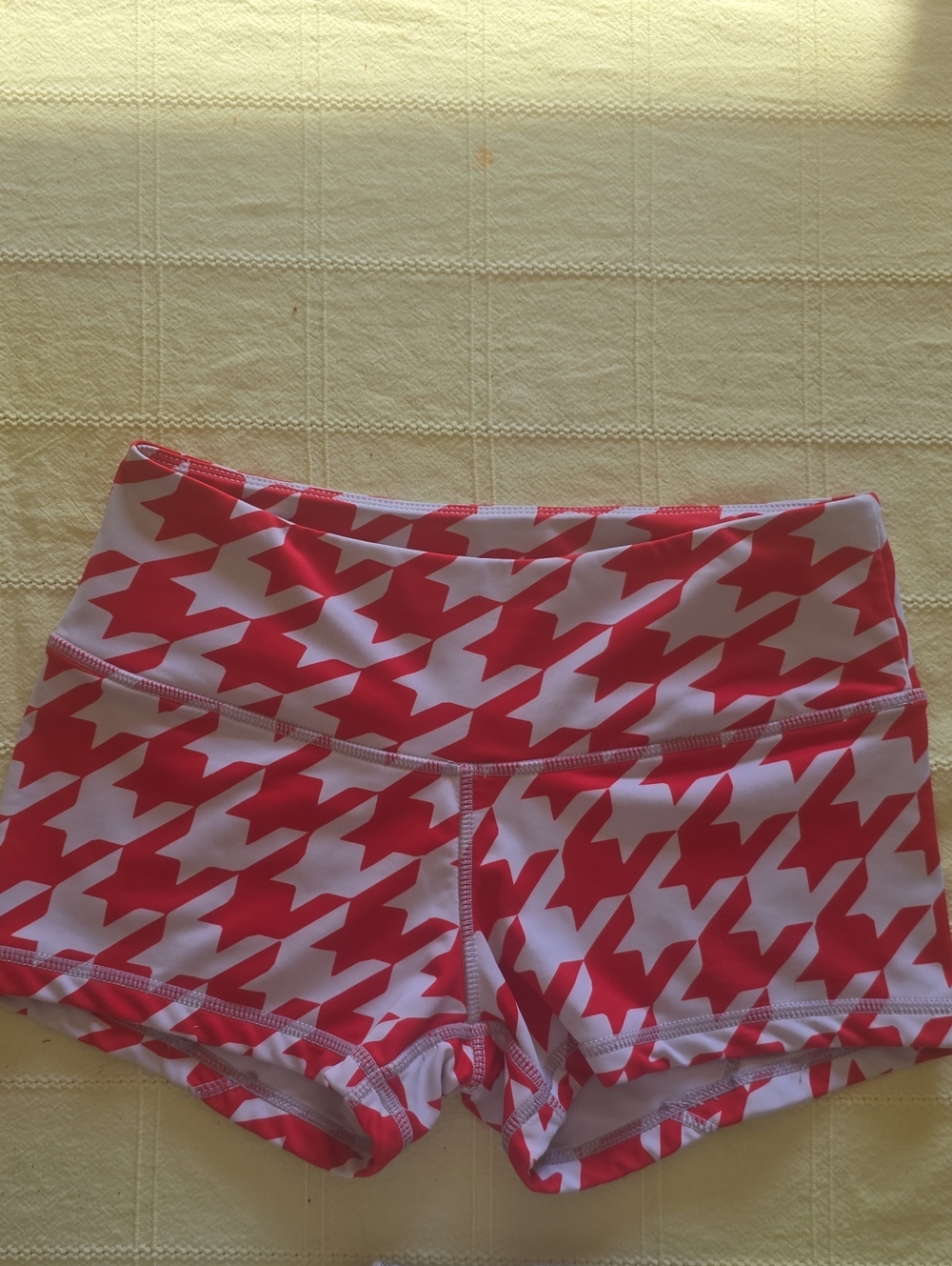 Girls Who Powerlift: Red Houndstooth Women’s GYM Shorts